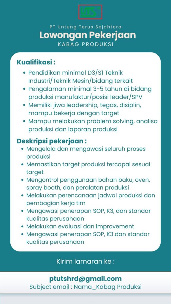 Loker Kabag Produksi