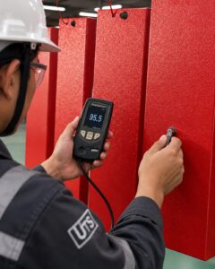 Pengukuran ketebalan powder coating menggunakan coating thickness gauge